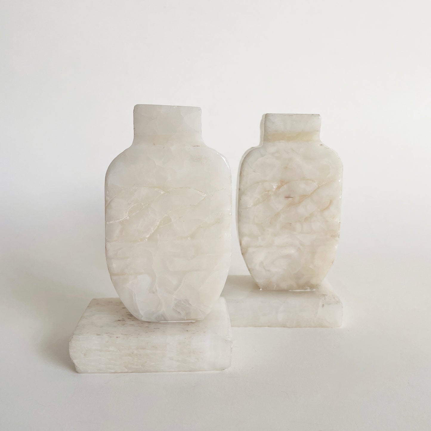 Alabaster Vessel Shaped Bookends