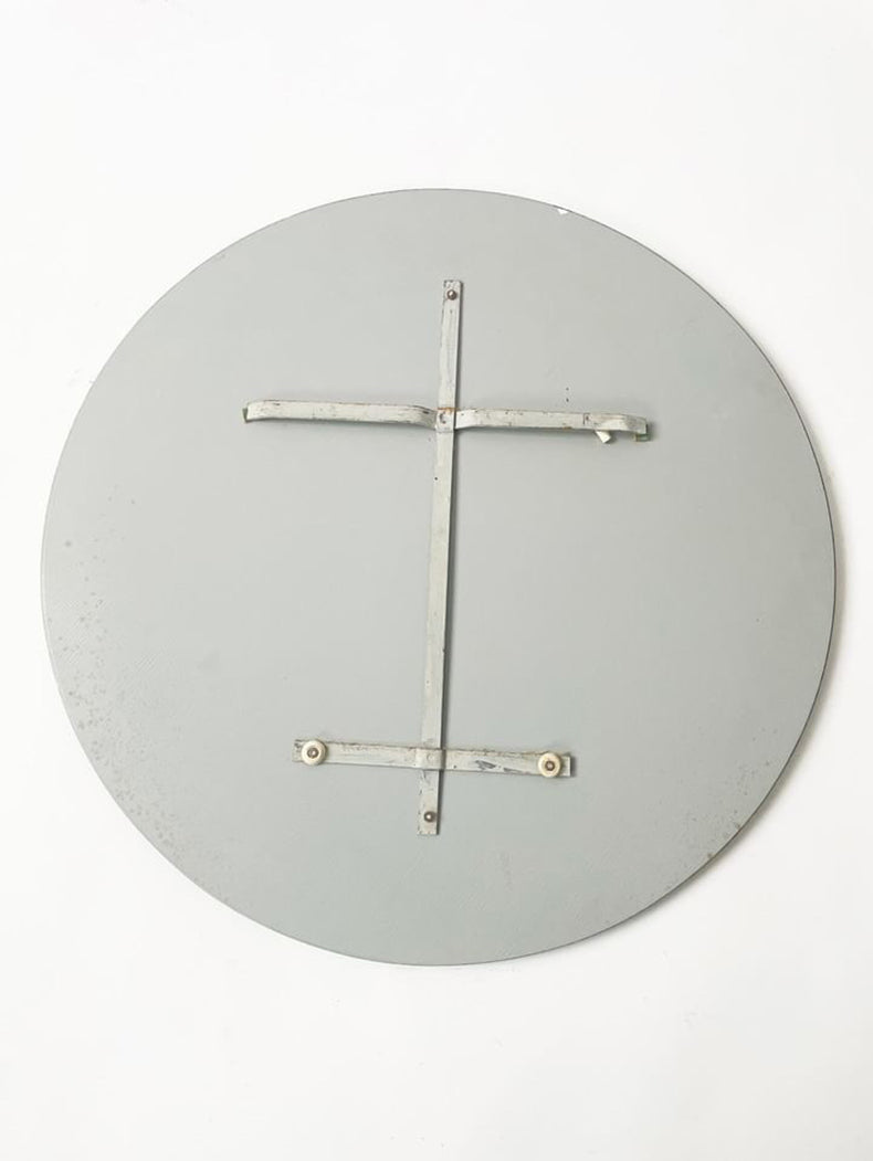 Round Italian Blue Art Deco Mirror