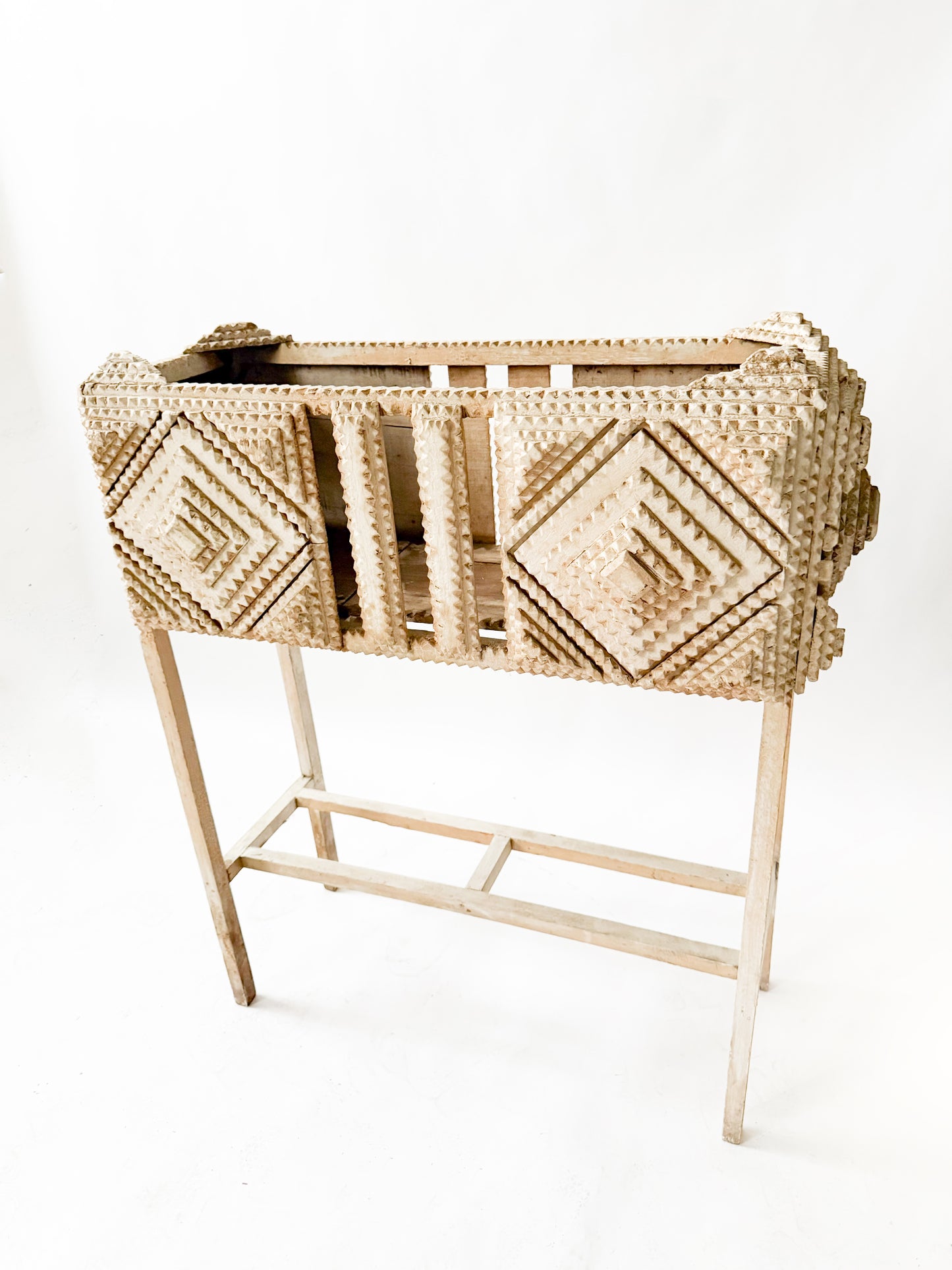 19th Century Tramp Style Wood Flower Box