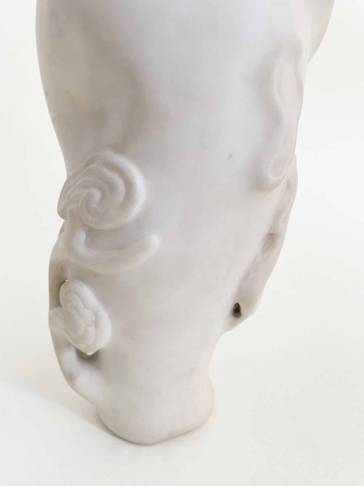 Chinese Marble Vase with Carved Mushroom Motifs