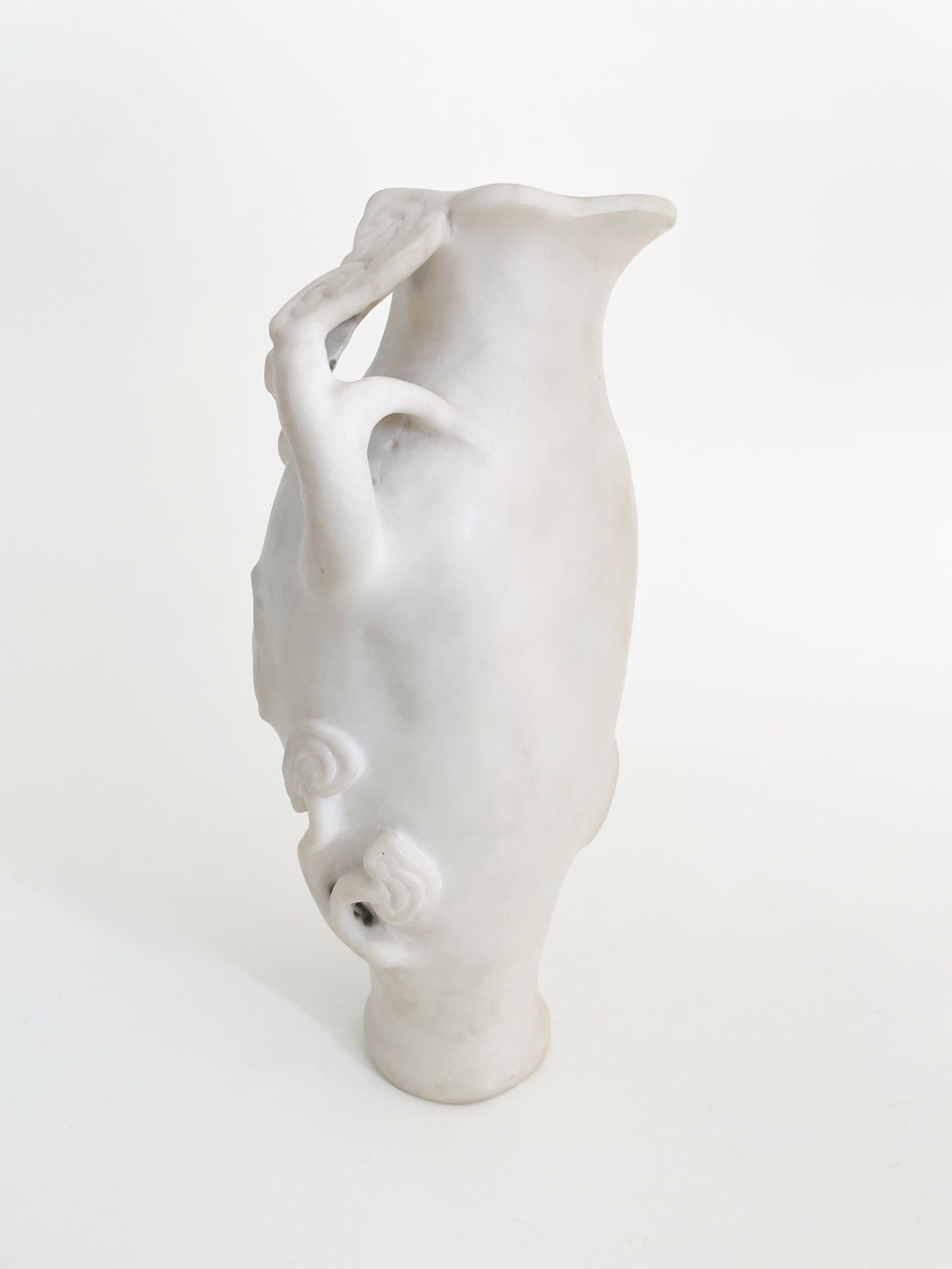 Chinese Marble Vase with Carved Mushroom Motifs