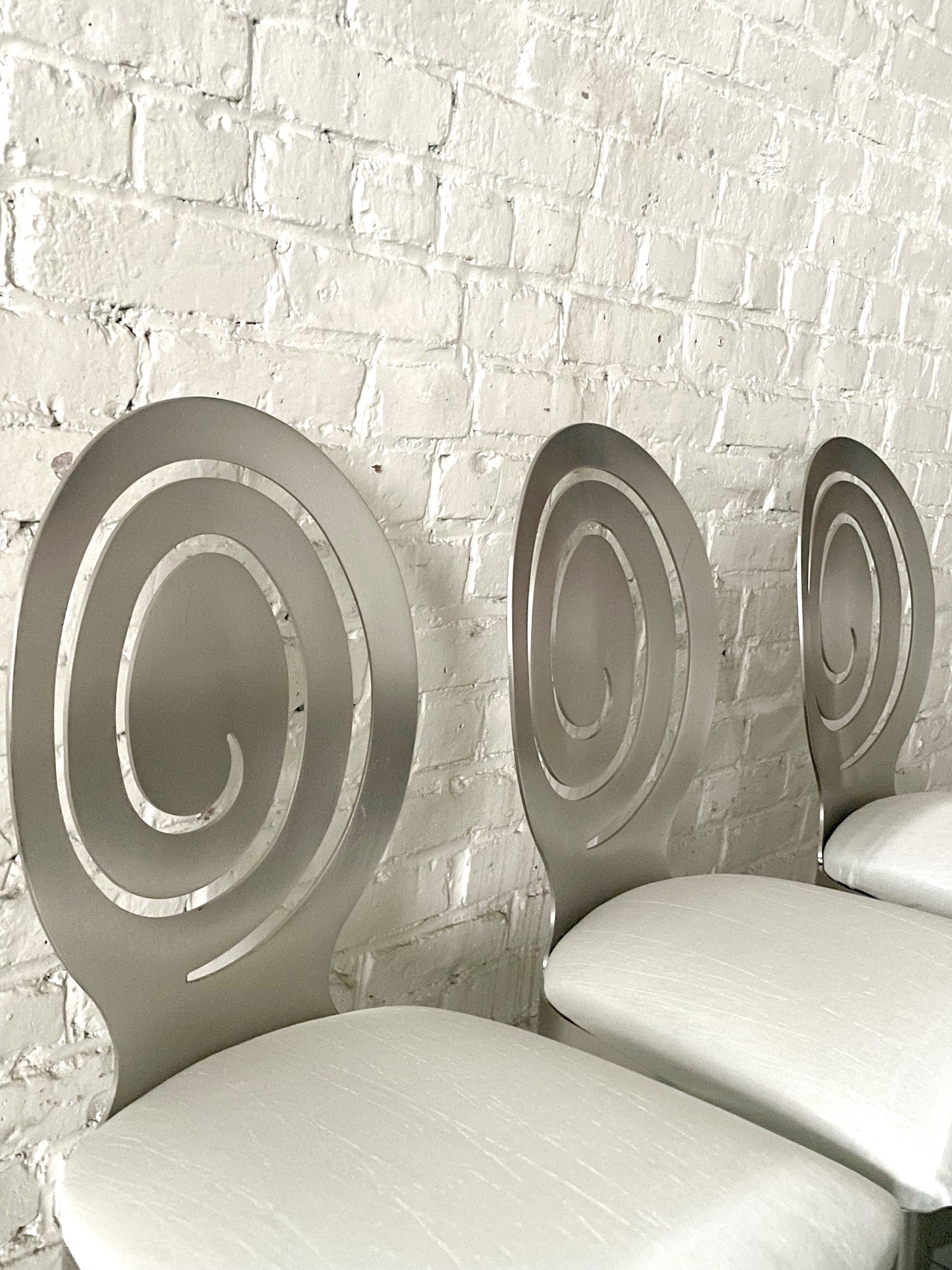 Set of Three Spiral Backed Bar Stools