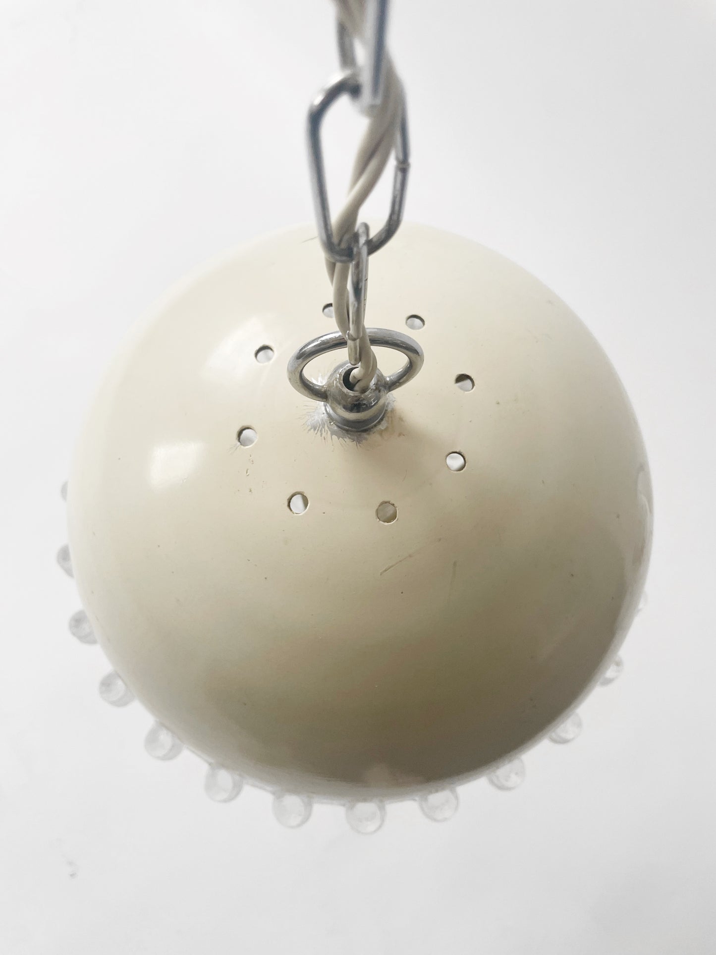 Metal and Glass Space Age Pendant Light