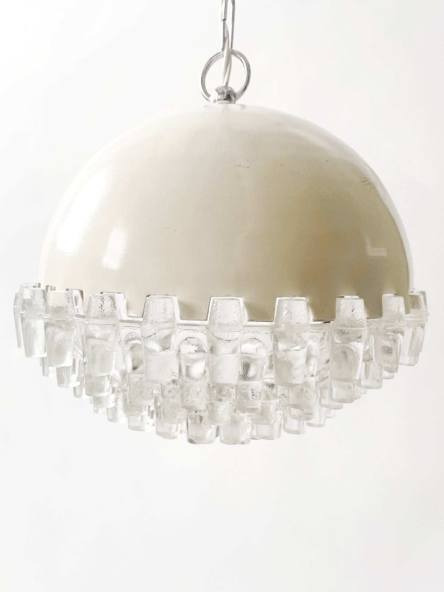 Metal and Glass Space Age Pendant Light