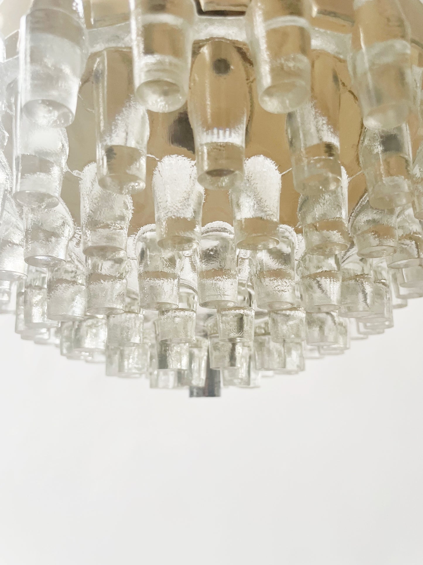 Metal and Glass Space Age Pendant Light