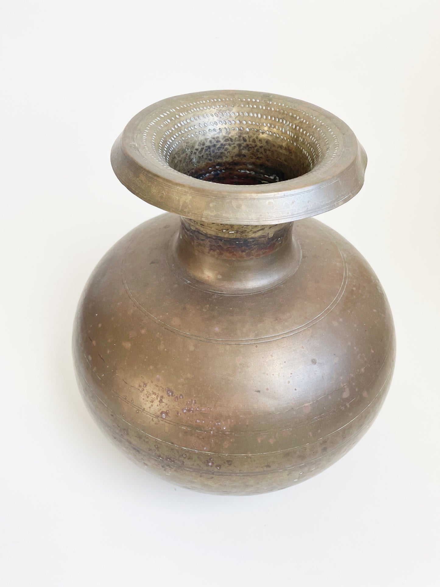 Large Antique Brass Indian Water Pot
