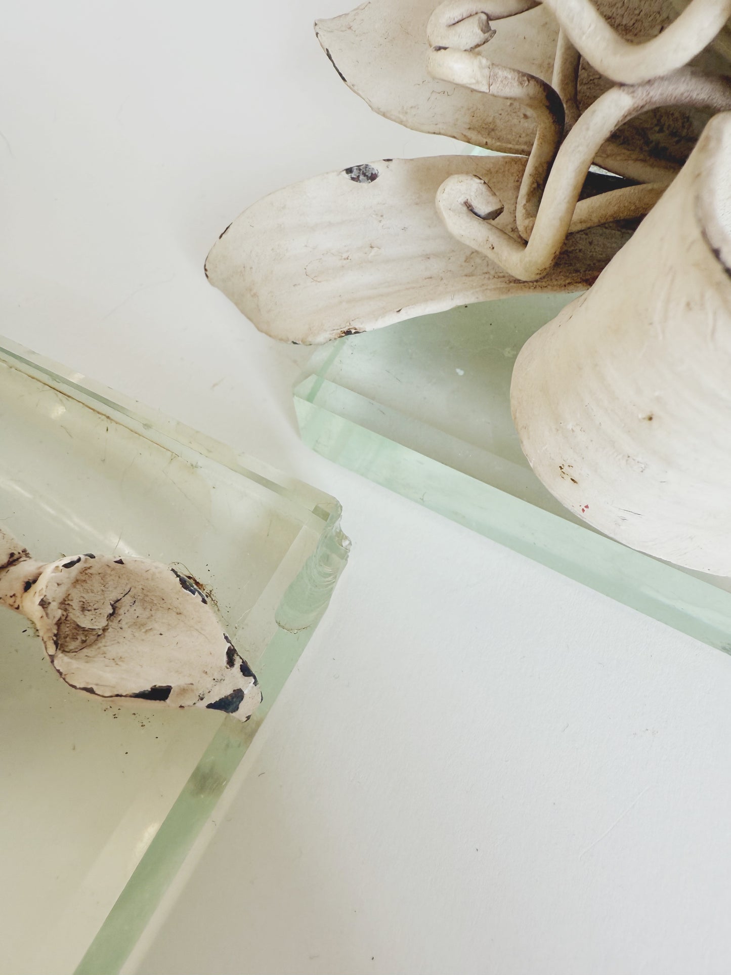 Sculpted Metal and Glass Bookends