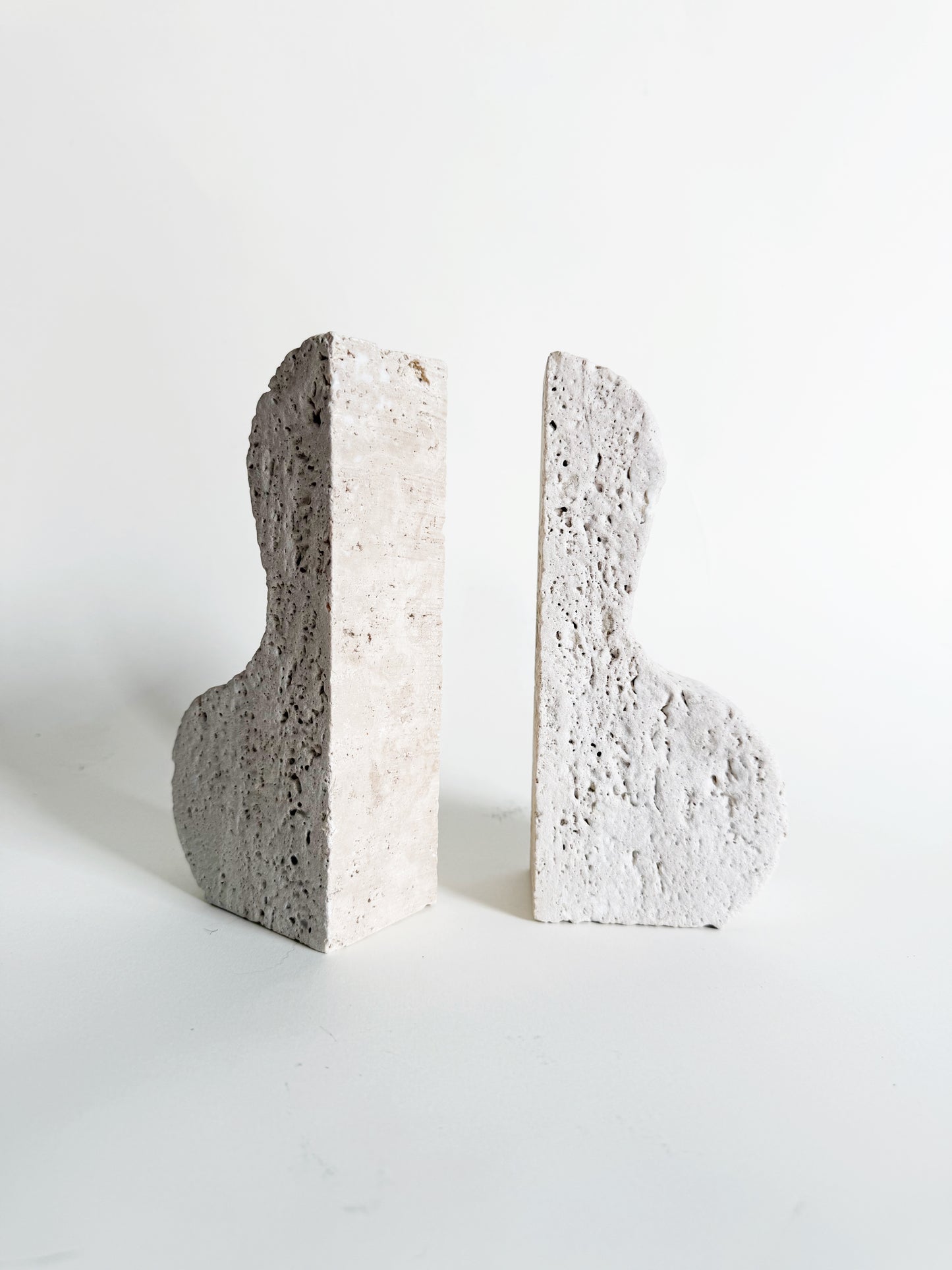 Vintage Travertine Bookends