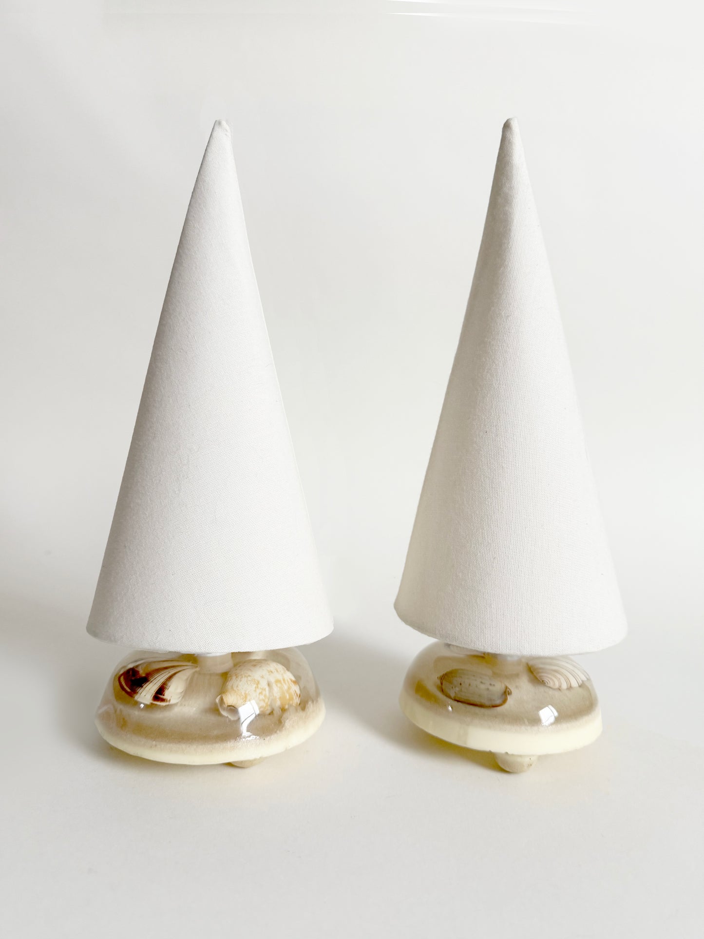 Encase Shell Lamps with Linen Shades