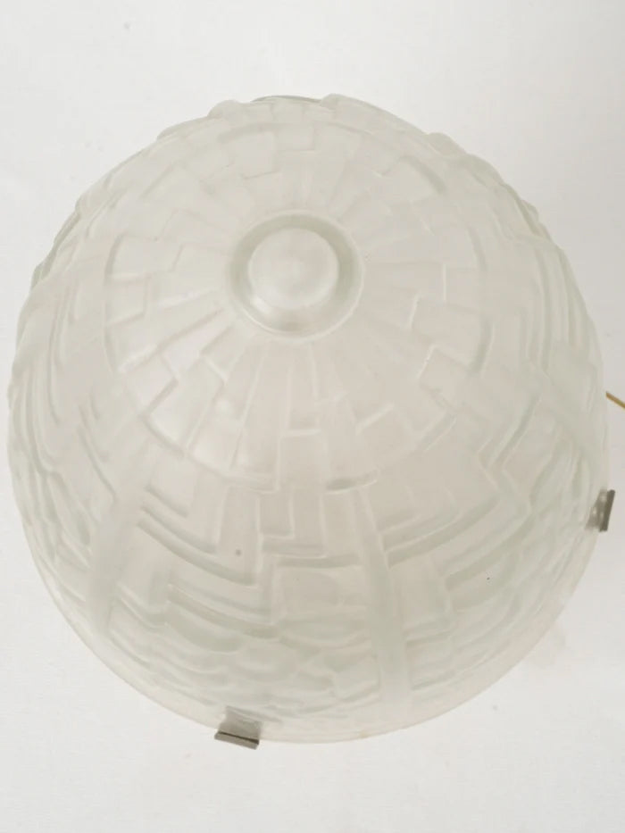 French Art Deco Frosted Pressed Glass Lamp