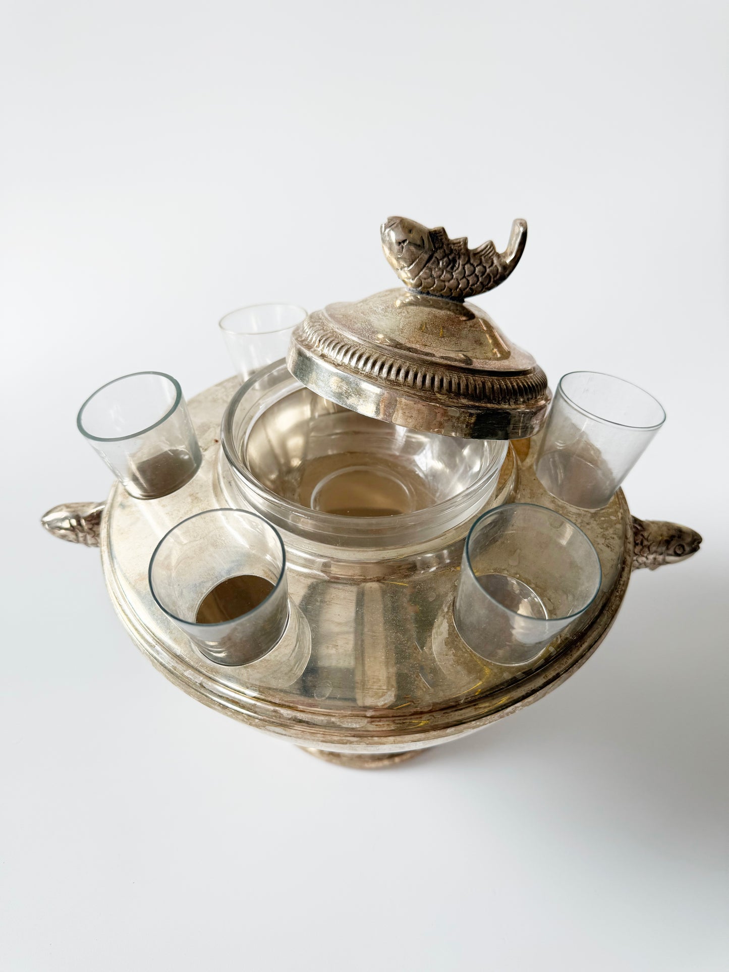 Silver Plated Sardine and Vodka Serving Dish