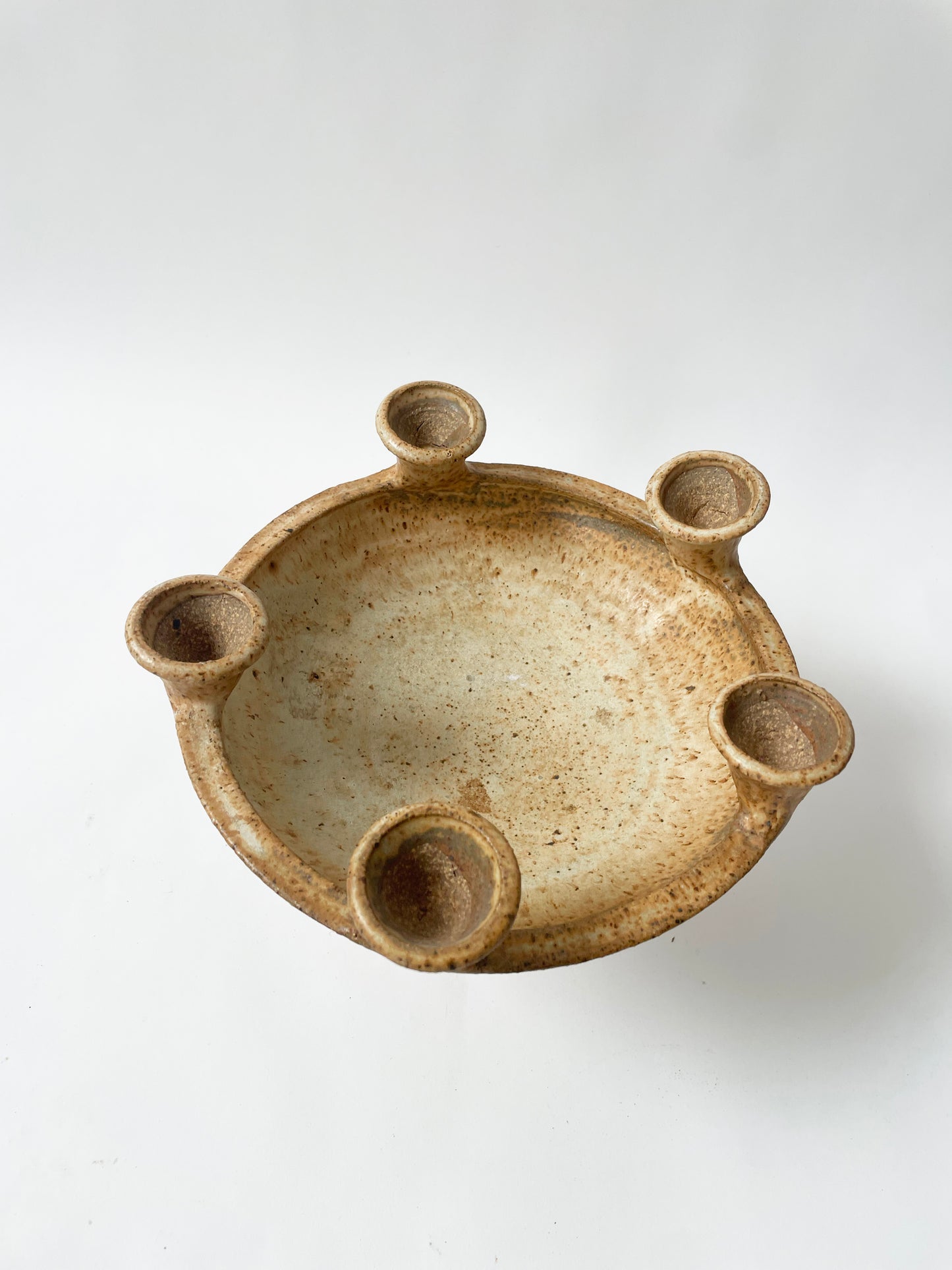Artist Signed Bowl Candelabra