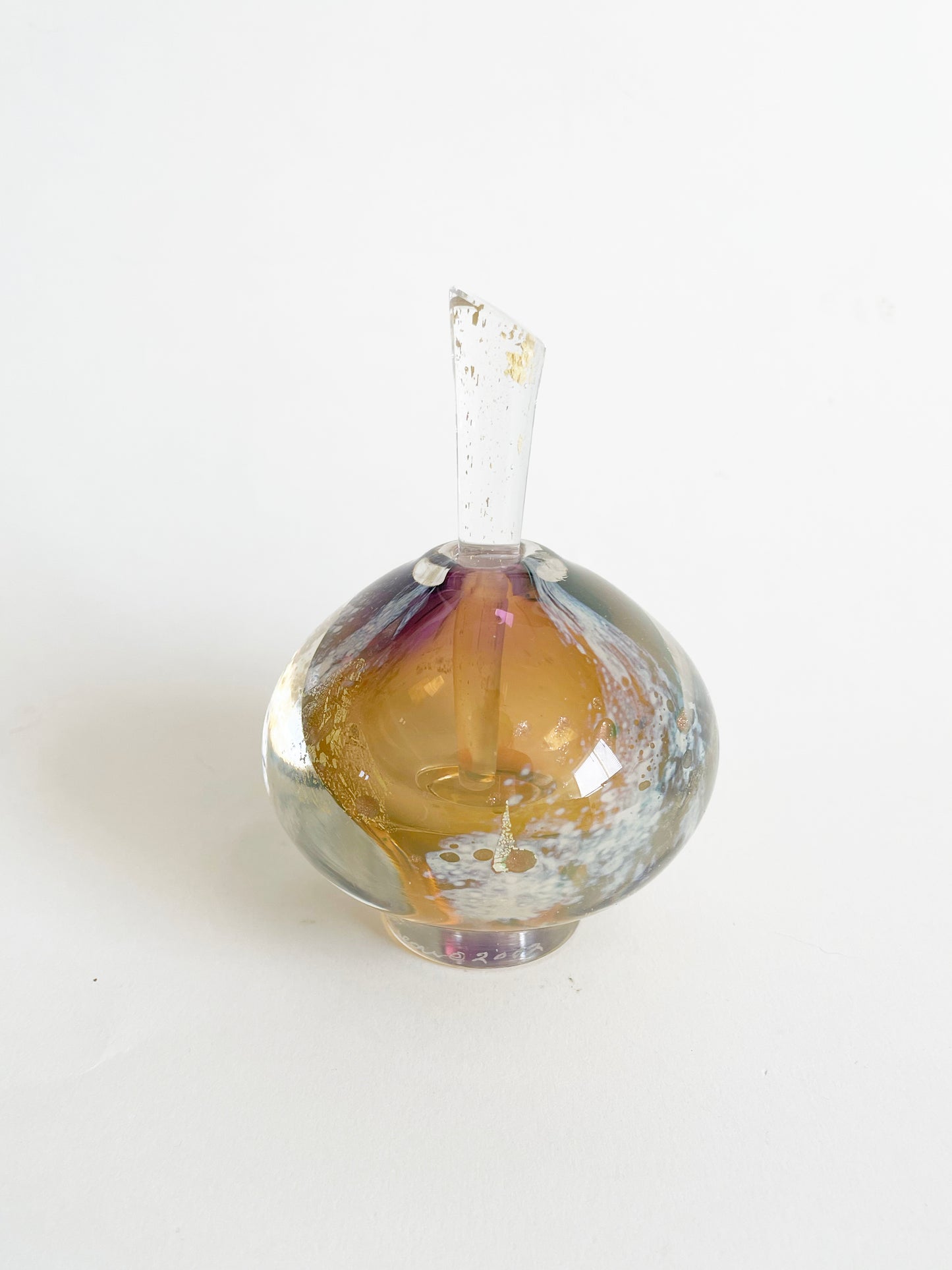 Signed Art Glass Perfume Bottle