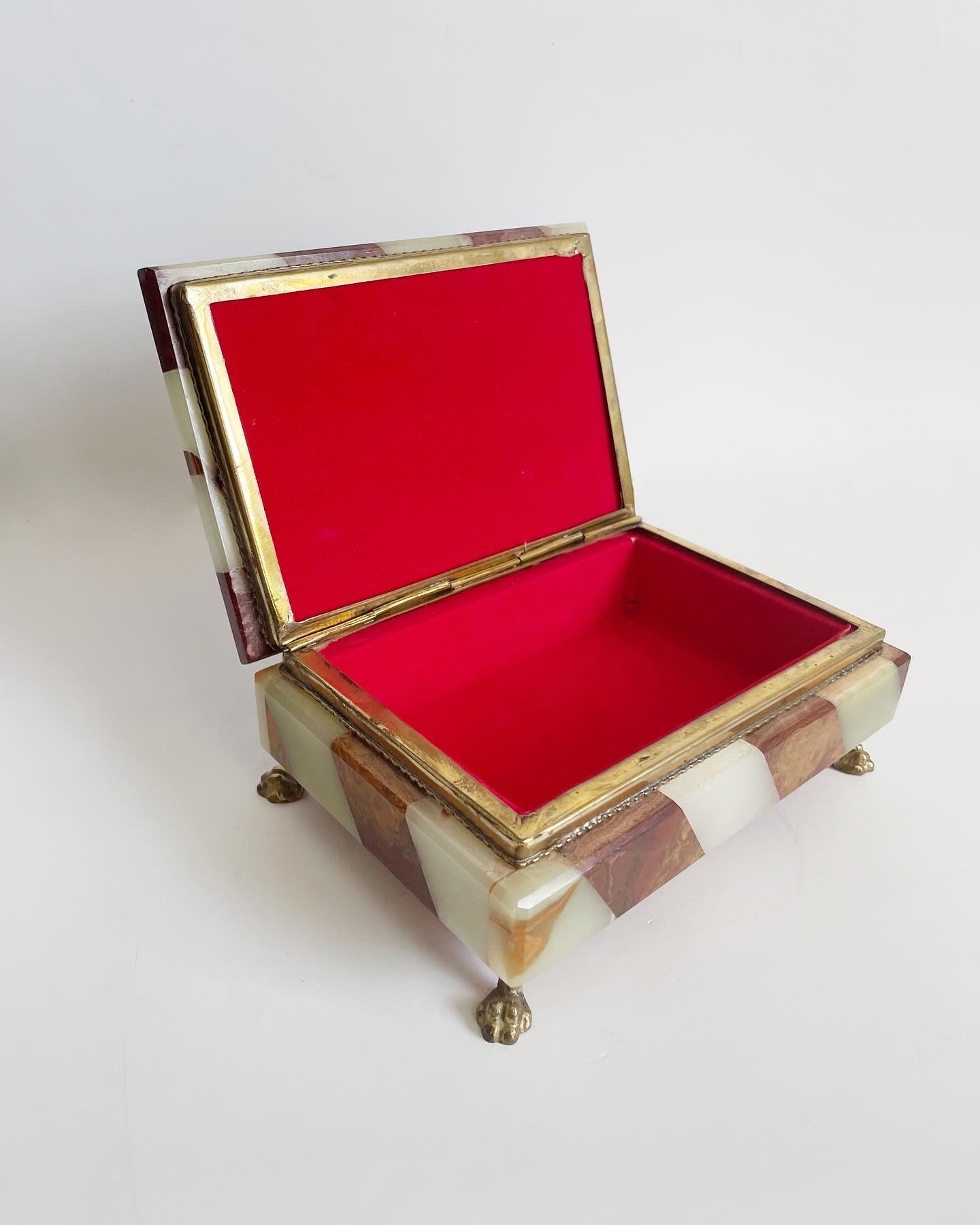 Italian Alabaster and Red Agate Box
