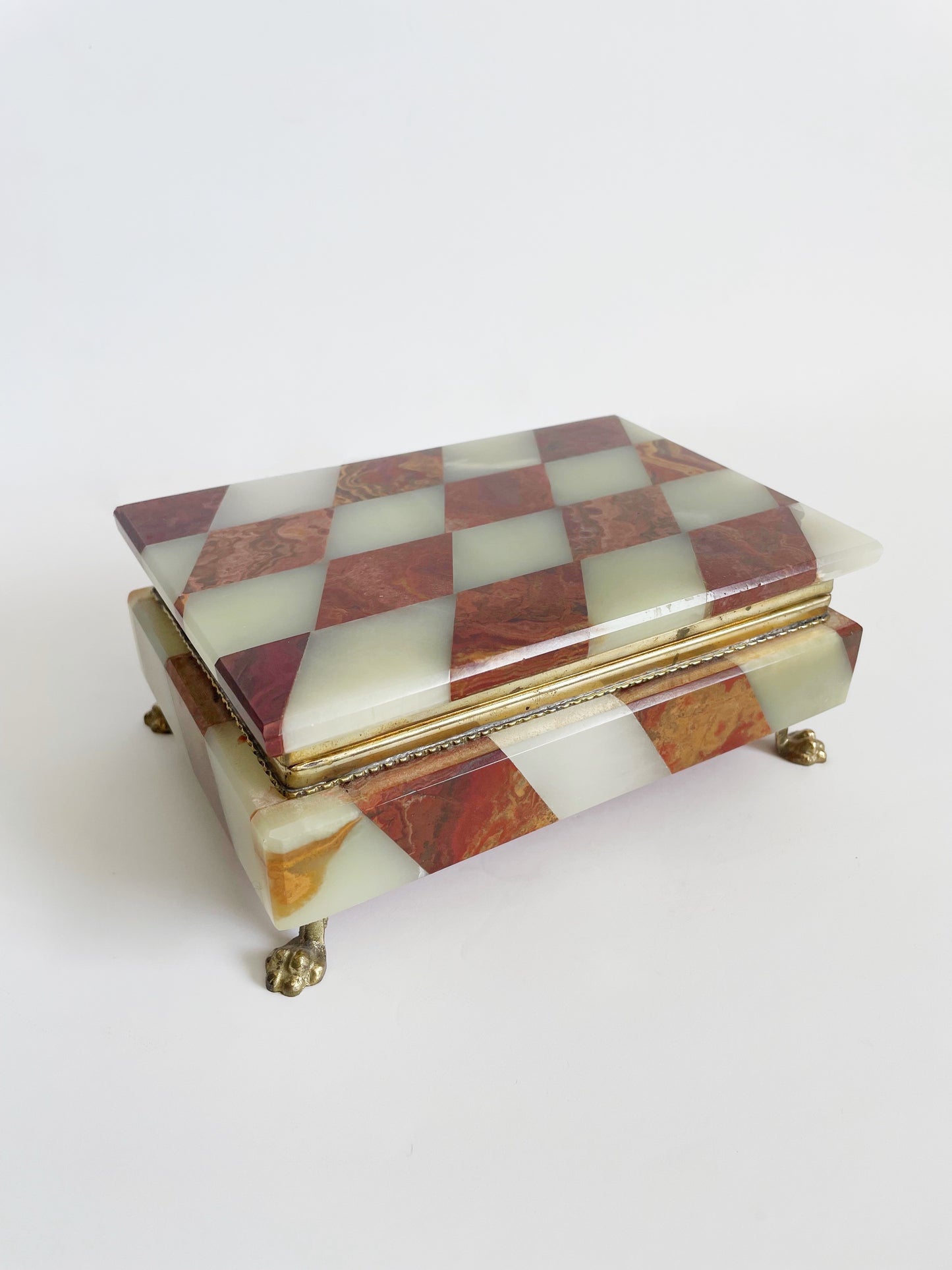 Italian Alabaster and Red Agate Box