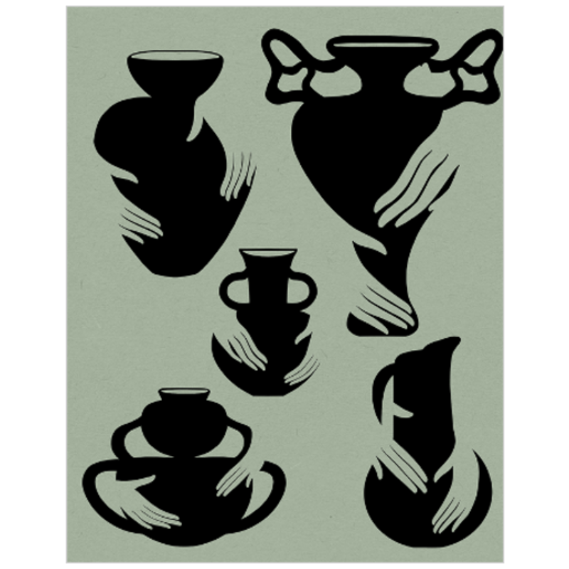 Archival Linen Print Vases II