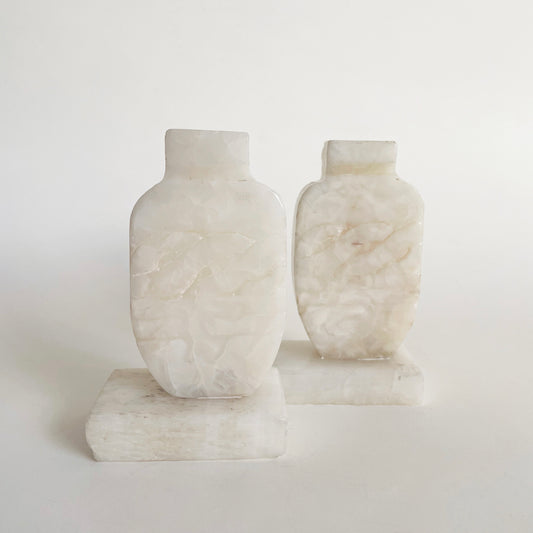 Alabaster Vessel Shaped Bookends