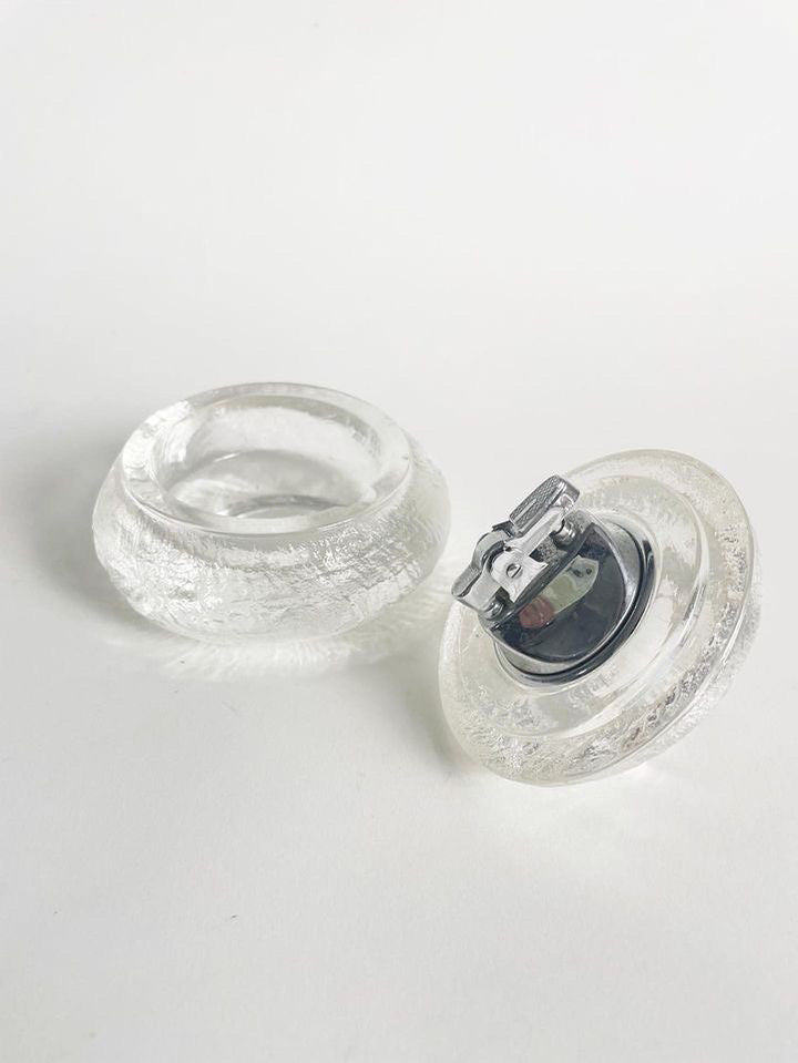 Glass Shell Lighter and Ashtray Set