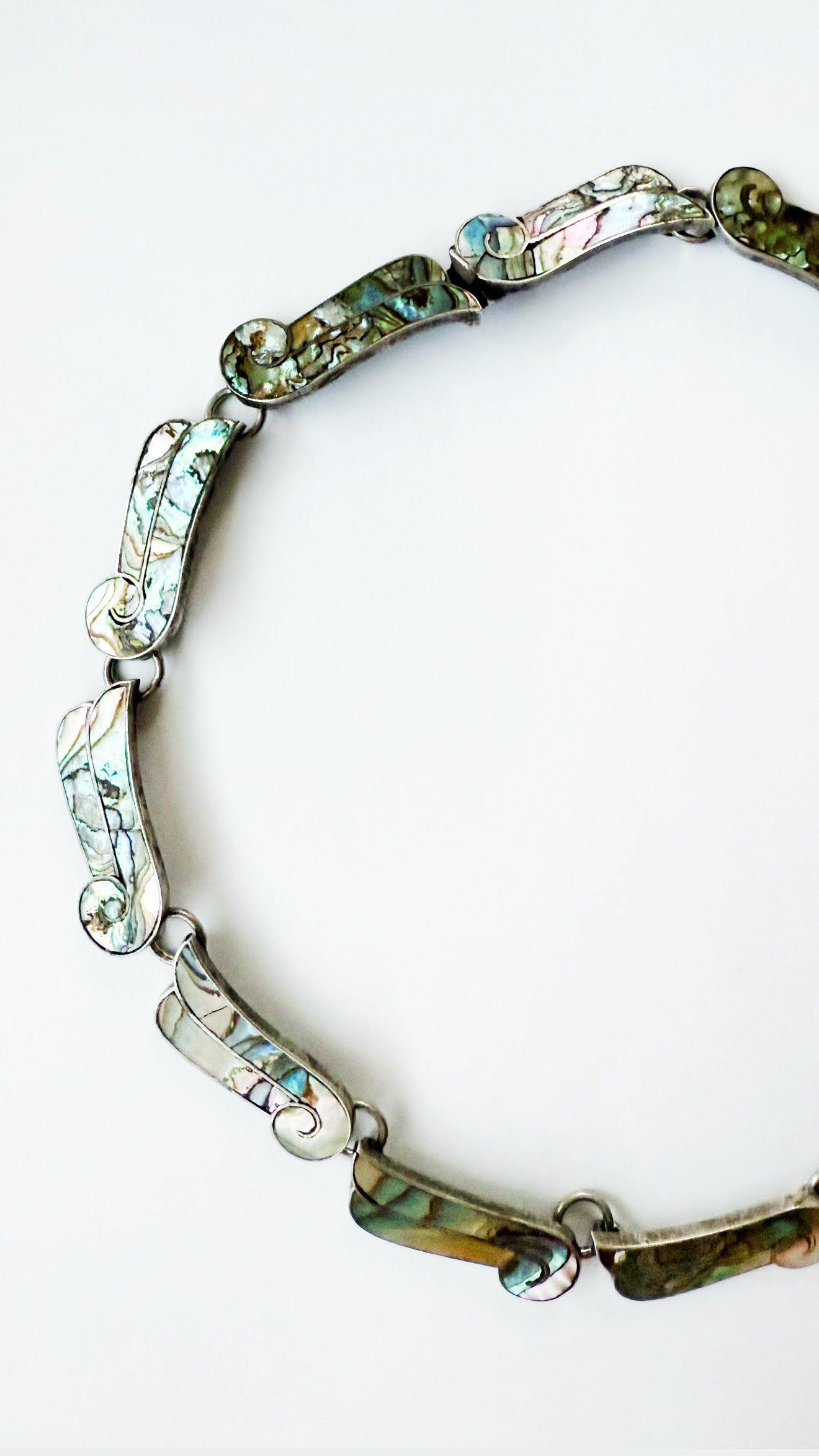 Silver and Abalone Collar Necklace