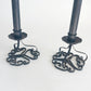 Antique French Scrolled Iron Candleholders