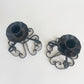 Antique French Scrolled Iron Candleholders