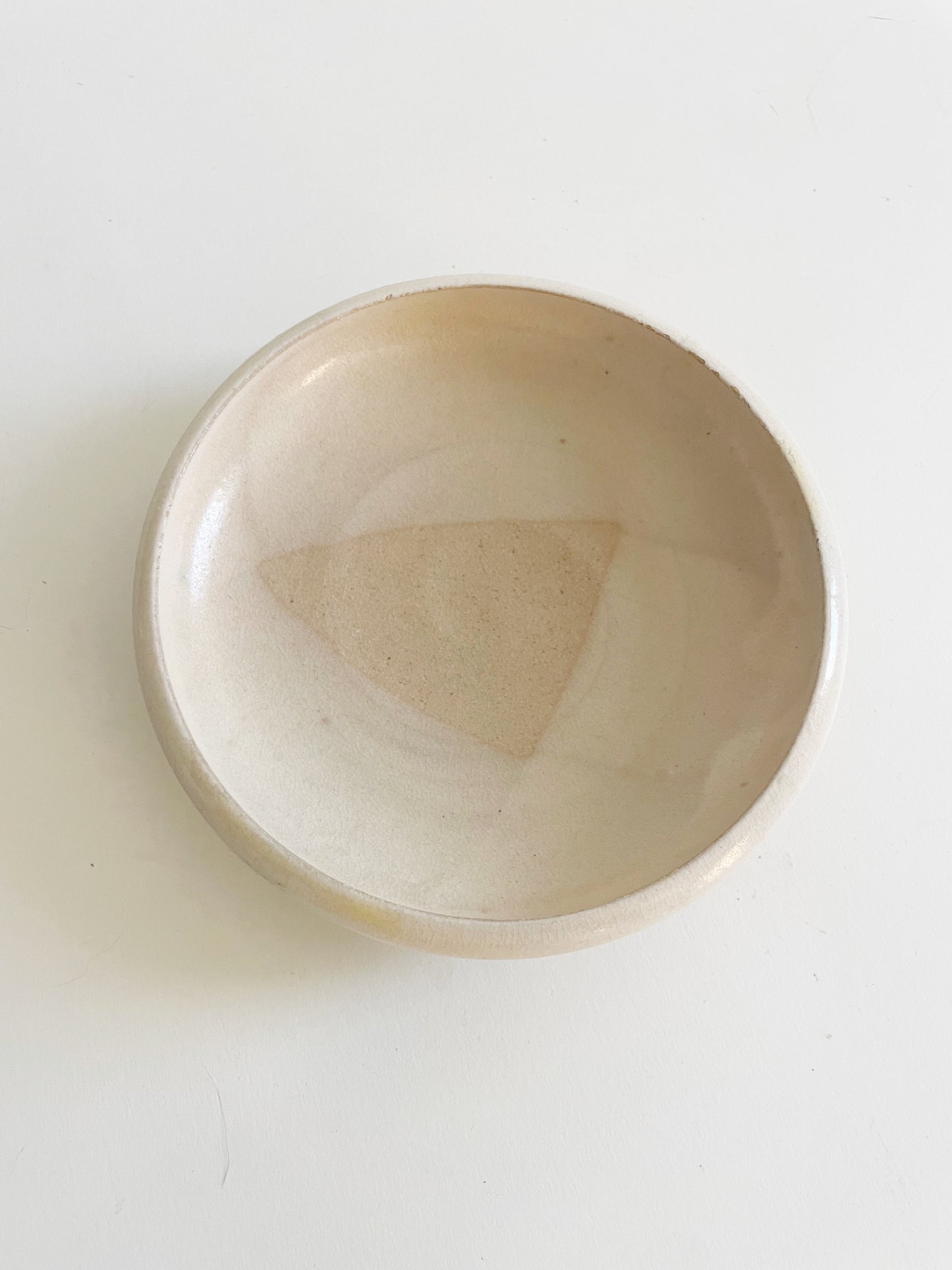 Cream Signed Art Pottery Dish