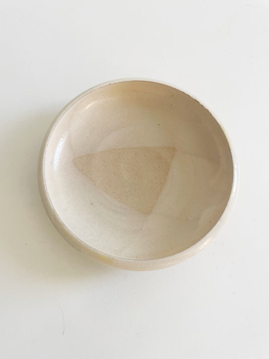 Cream Signed Art Pottery Dish