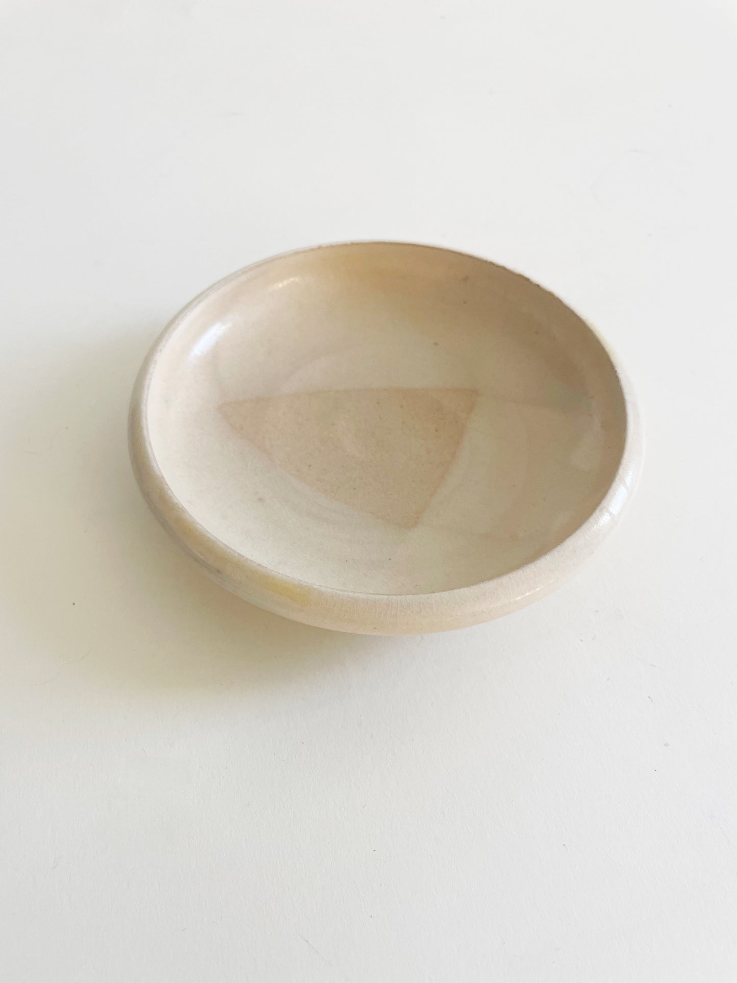 Cream Signed Art Pottery Dish