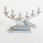 Aluminum Deco Candelabra Pair