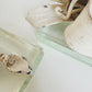 Sculpted Metal and Glass Bookends