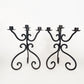 Pair of Heavy Iron Scroll Candelabras