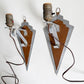Copper and Aluminum Art Deco Hanging Sconces