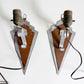 Copper and Aluminum Art Deco Hanging Sconces