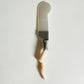 Antique Silver and Polished Coral Caviar Spoon