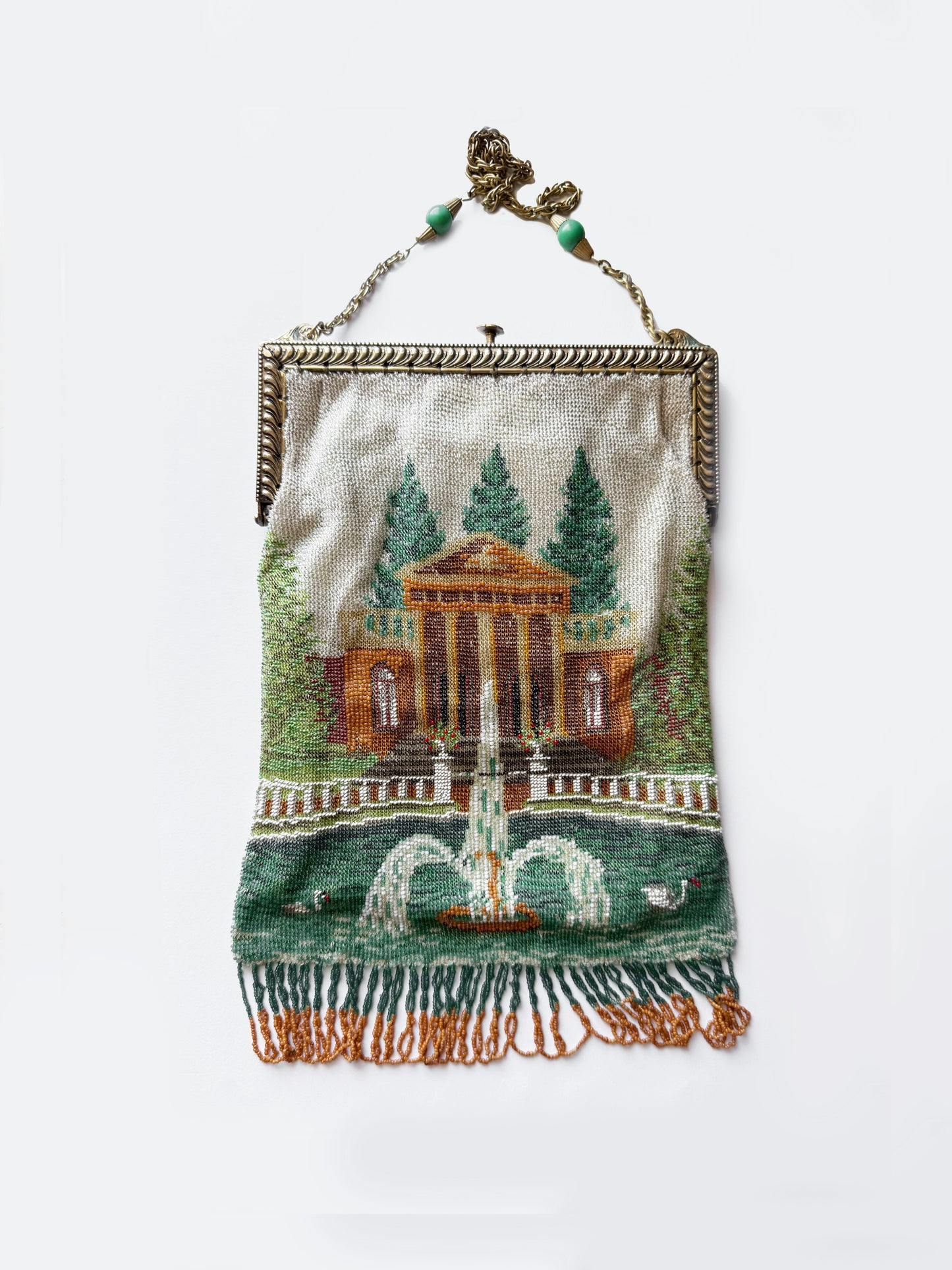 Antique Scenic Beaded Purse