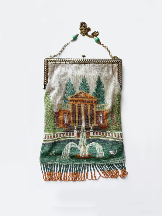 Antique Scenic Beaded Purse