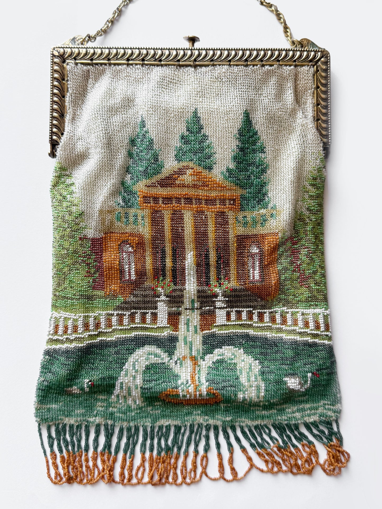 Antique Scenic Beaded Purse