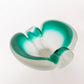 Rare Frosted Clear and Teal Murano Glass Ashtray