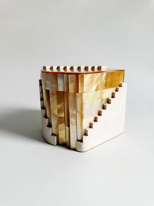 Art Deco Revival Stone and Shell Box