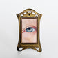 Hand Painted Lover's Eye in Antique Brass Frame