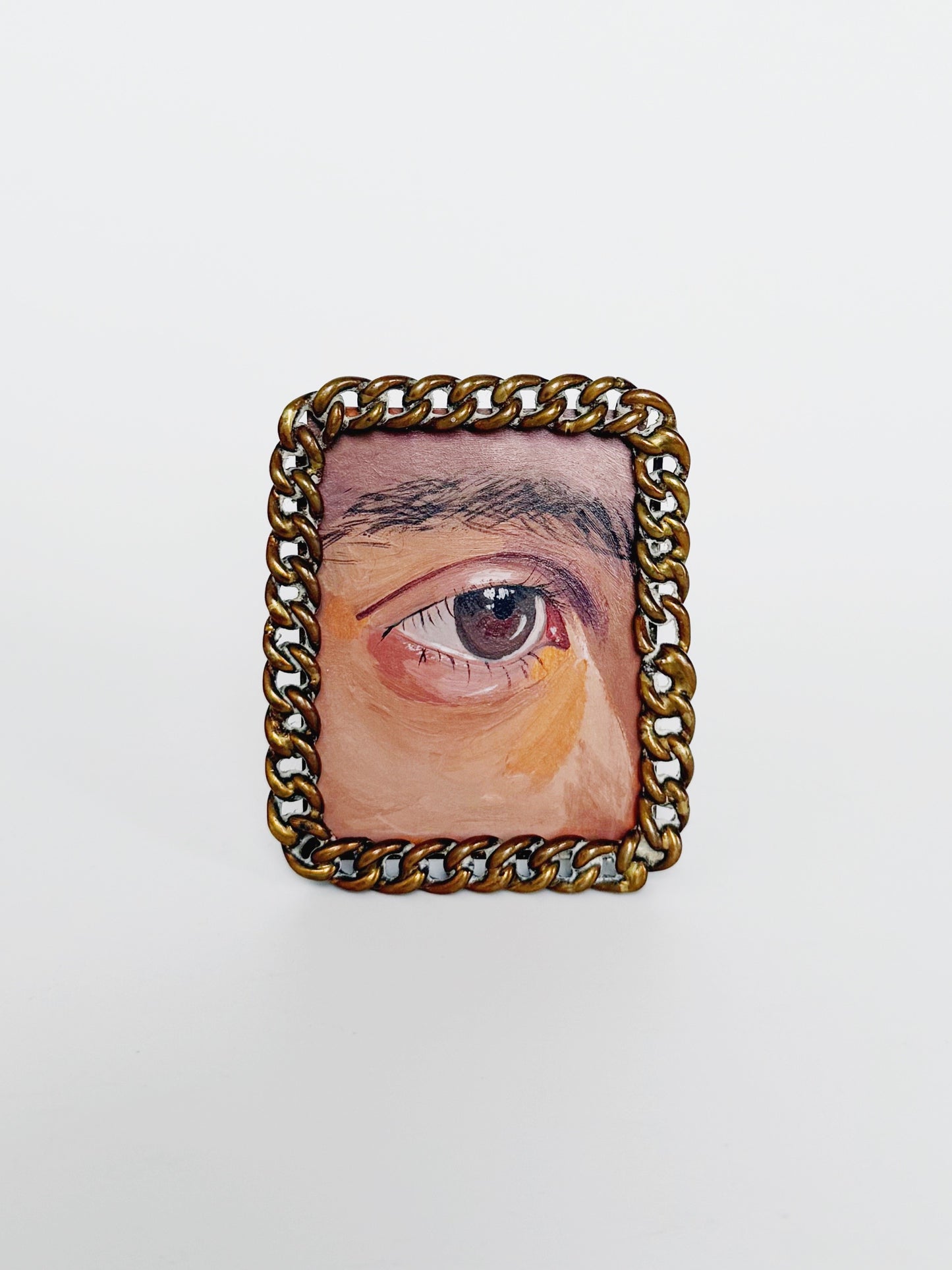 Hand Painted Lover's Eye in Antique Victorian Frame