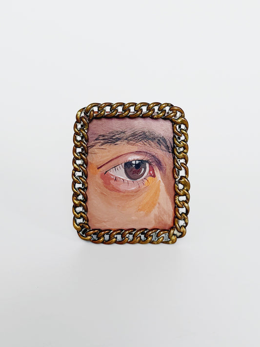 Hand Painted Lover's Eye in Antique Victorian Frame
