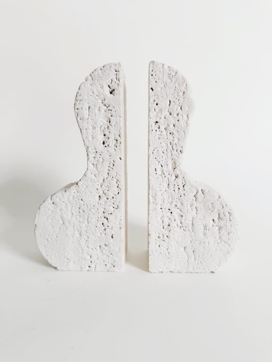 Vintage Travertine Bookends