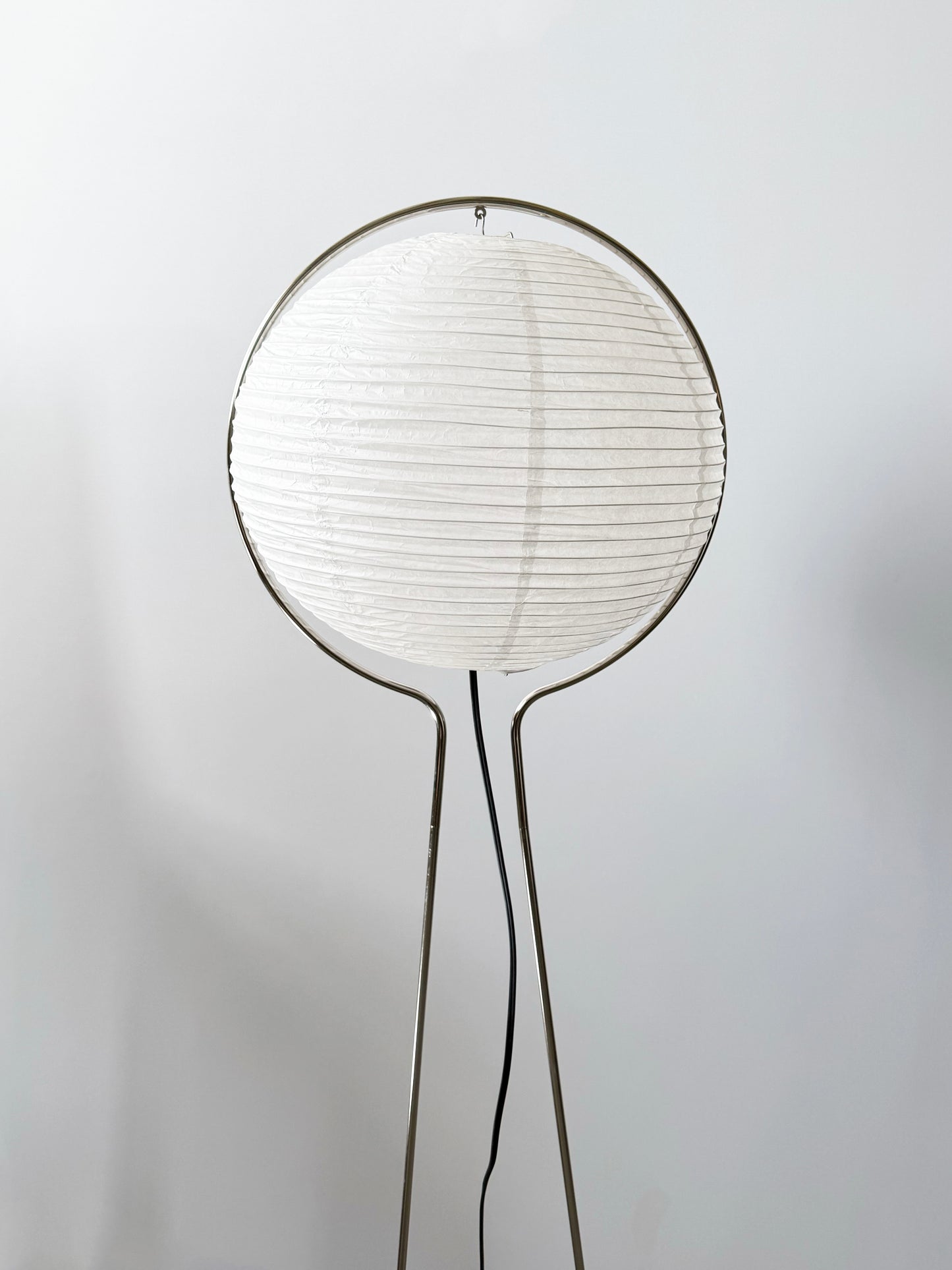 Ikea Vate Chrome and Paper Lantern Floor Lamp