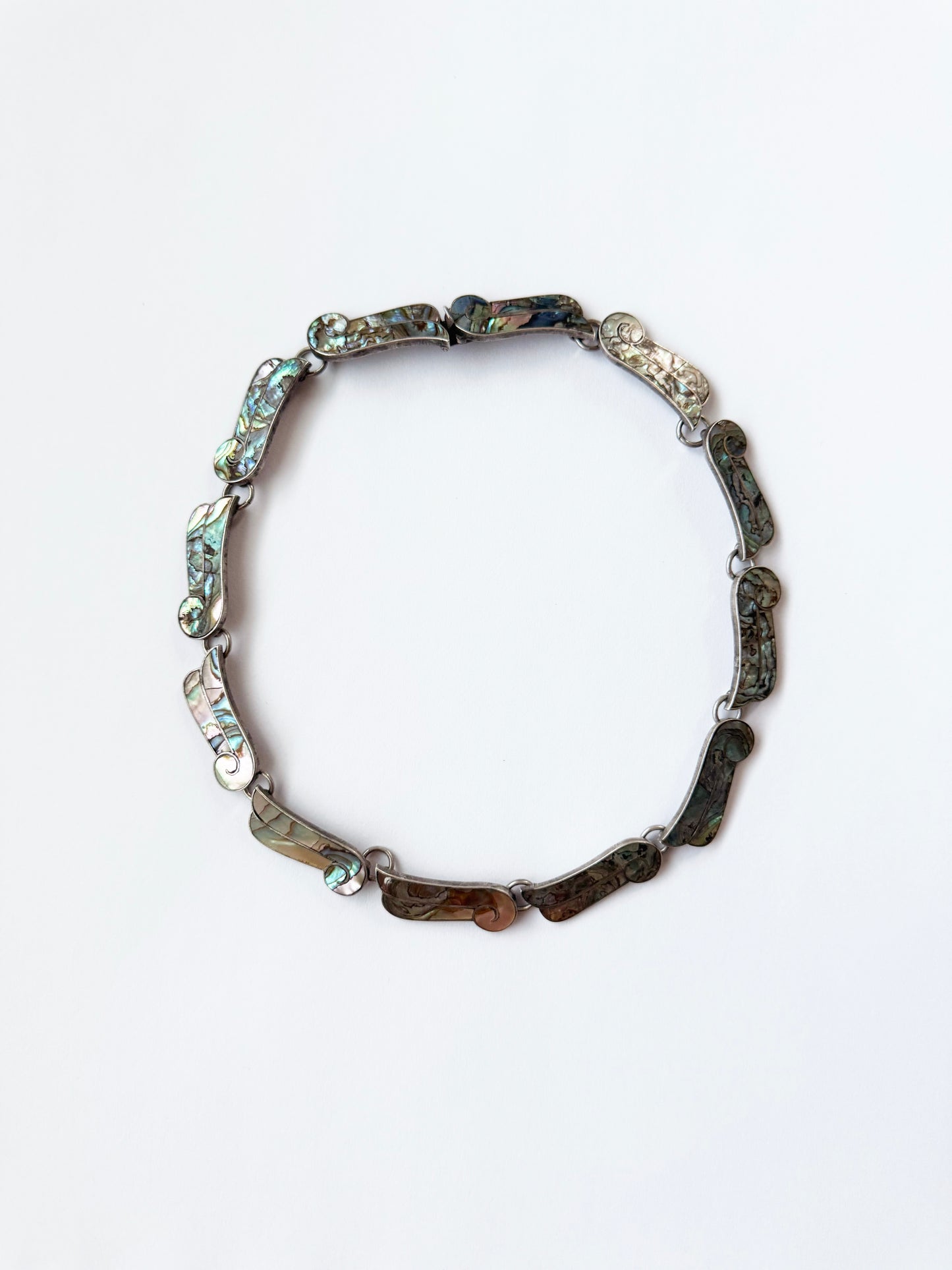 Silver and Abalone Collar Necklace