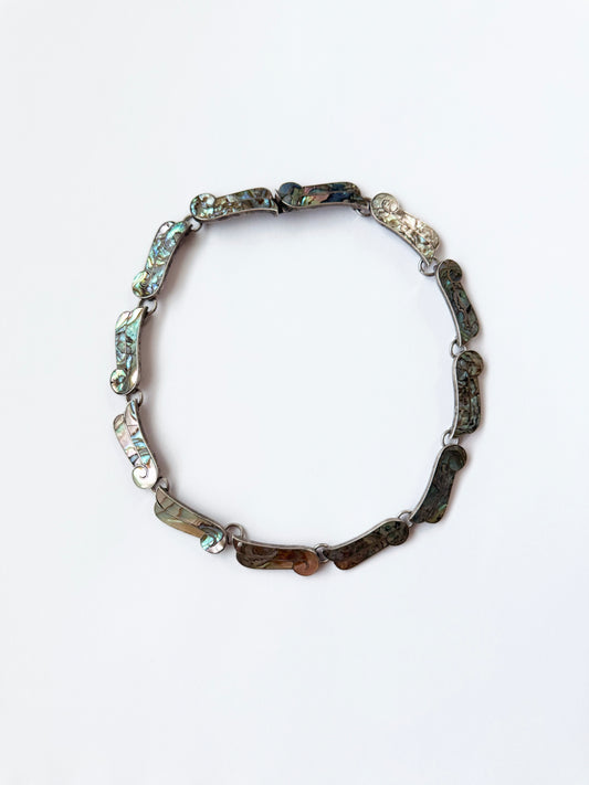 Silver and Abalone Collar Necklace