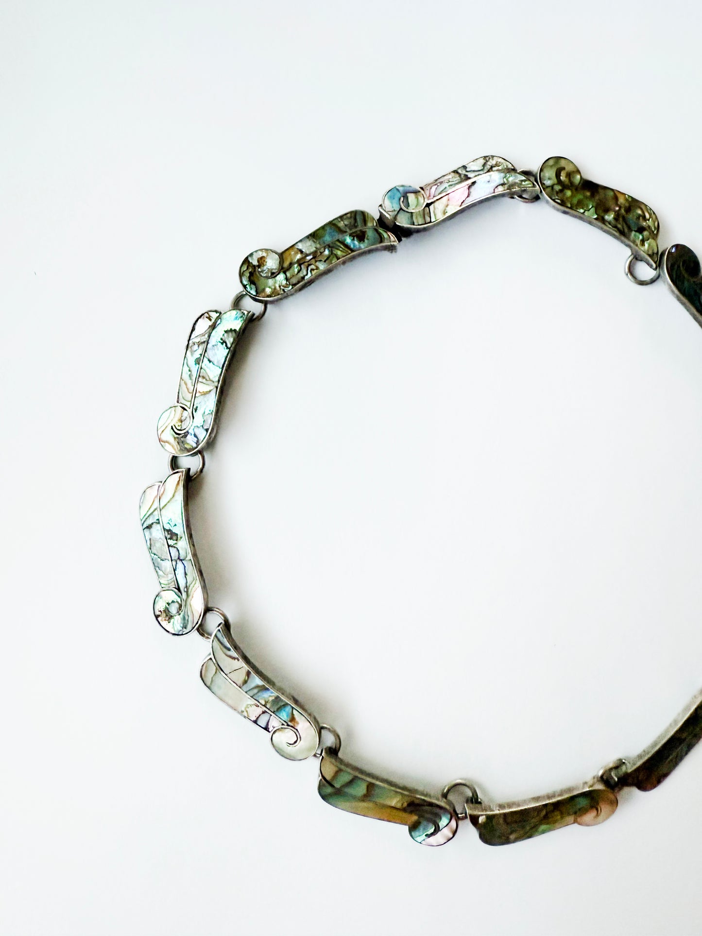 Silver and Abalone Collar Necklace