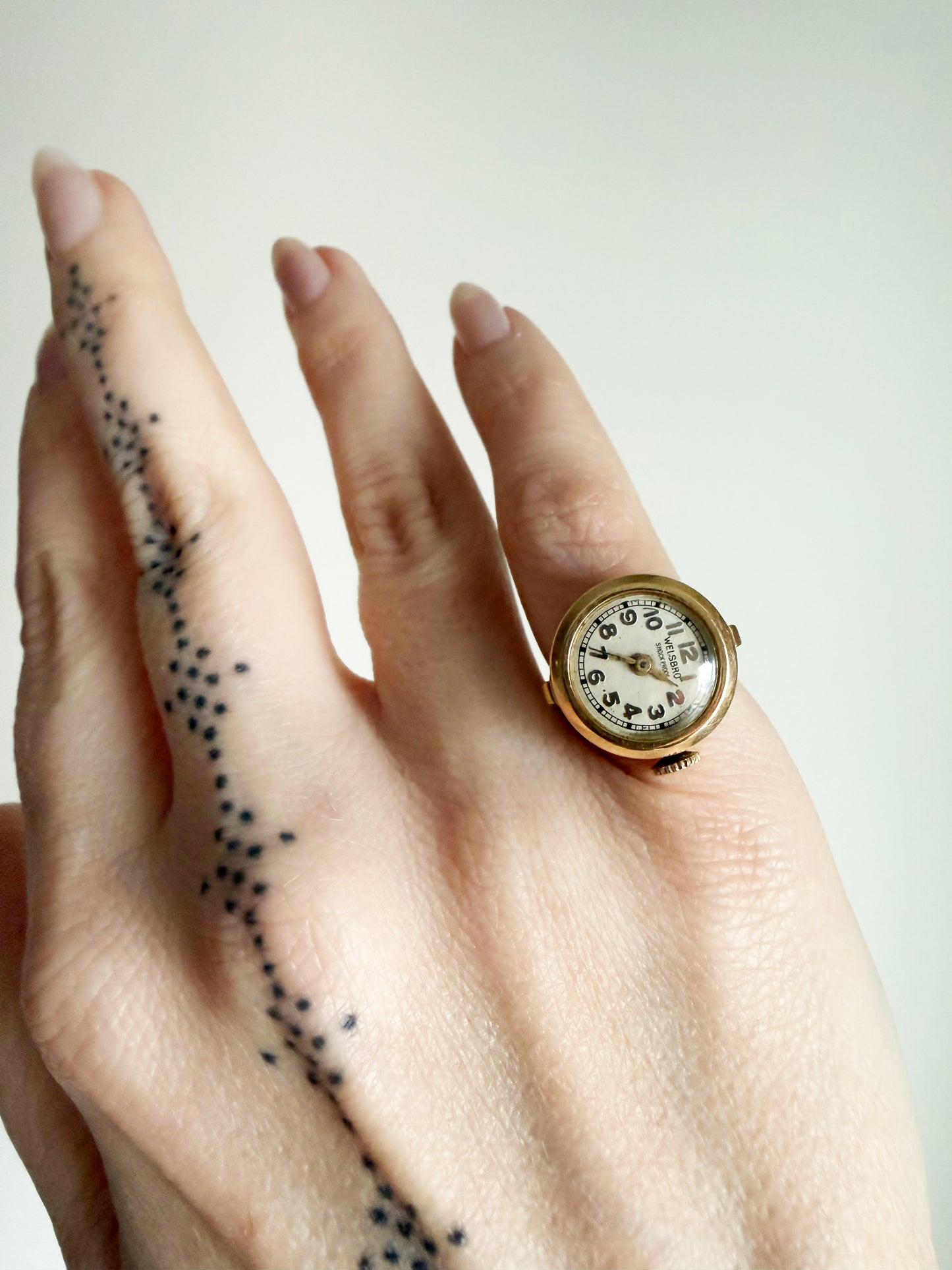 14K Antique Wind Up Watch Ring