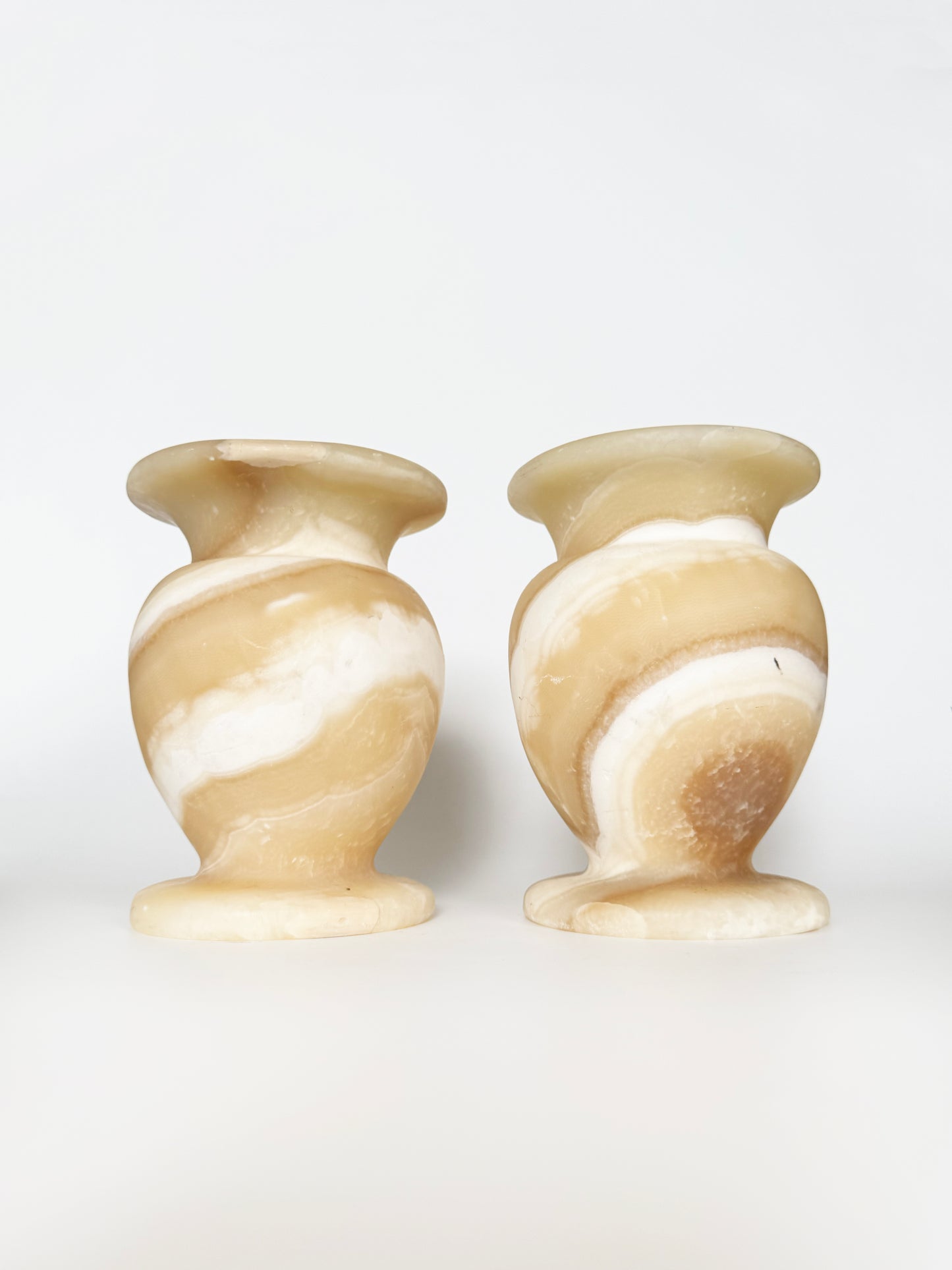 Pair of Carved Onyx Vases