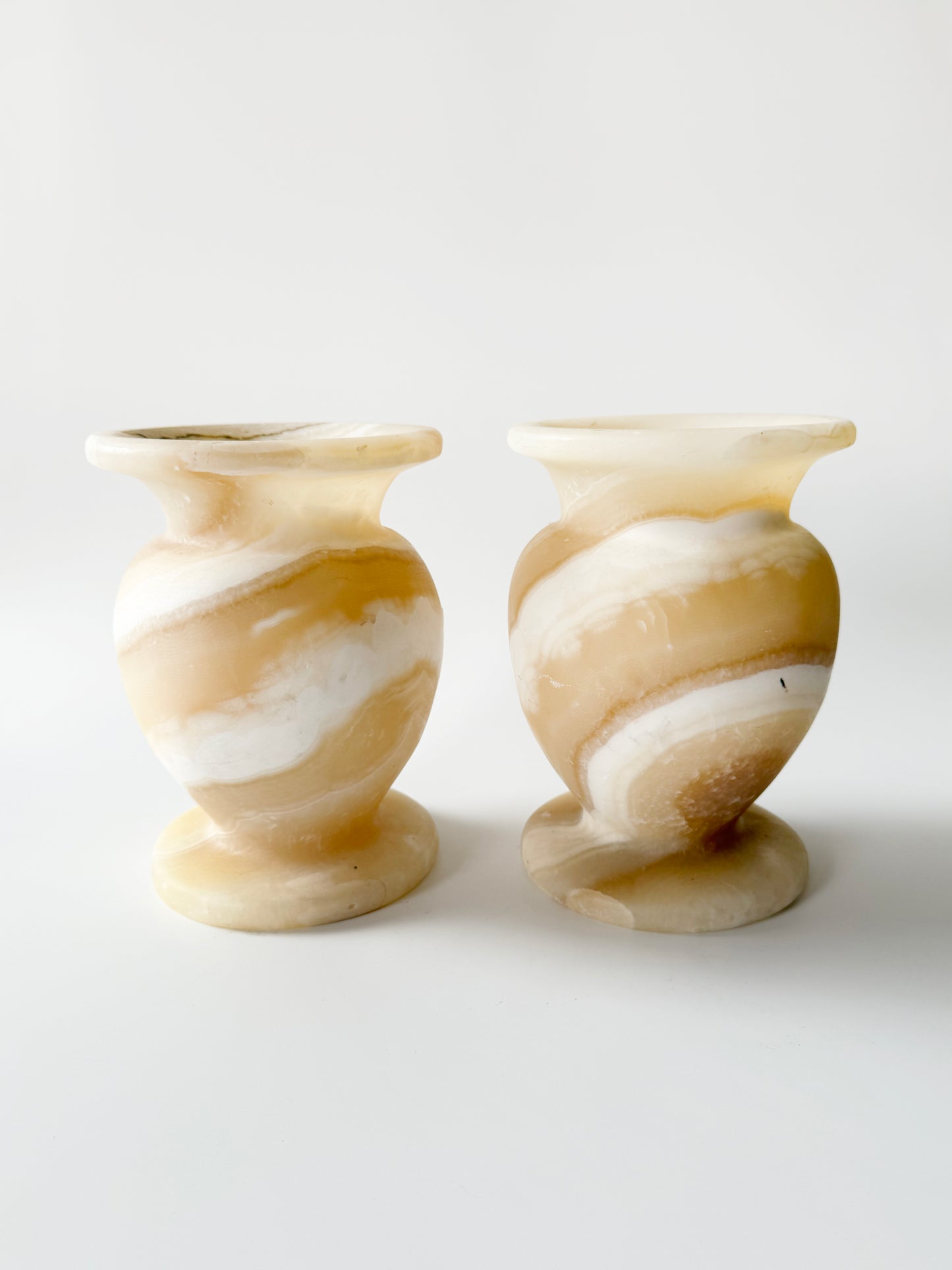 Pair of Carved Onyx Vases